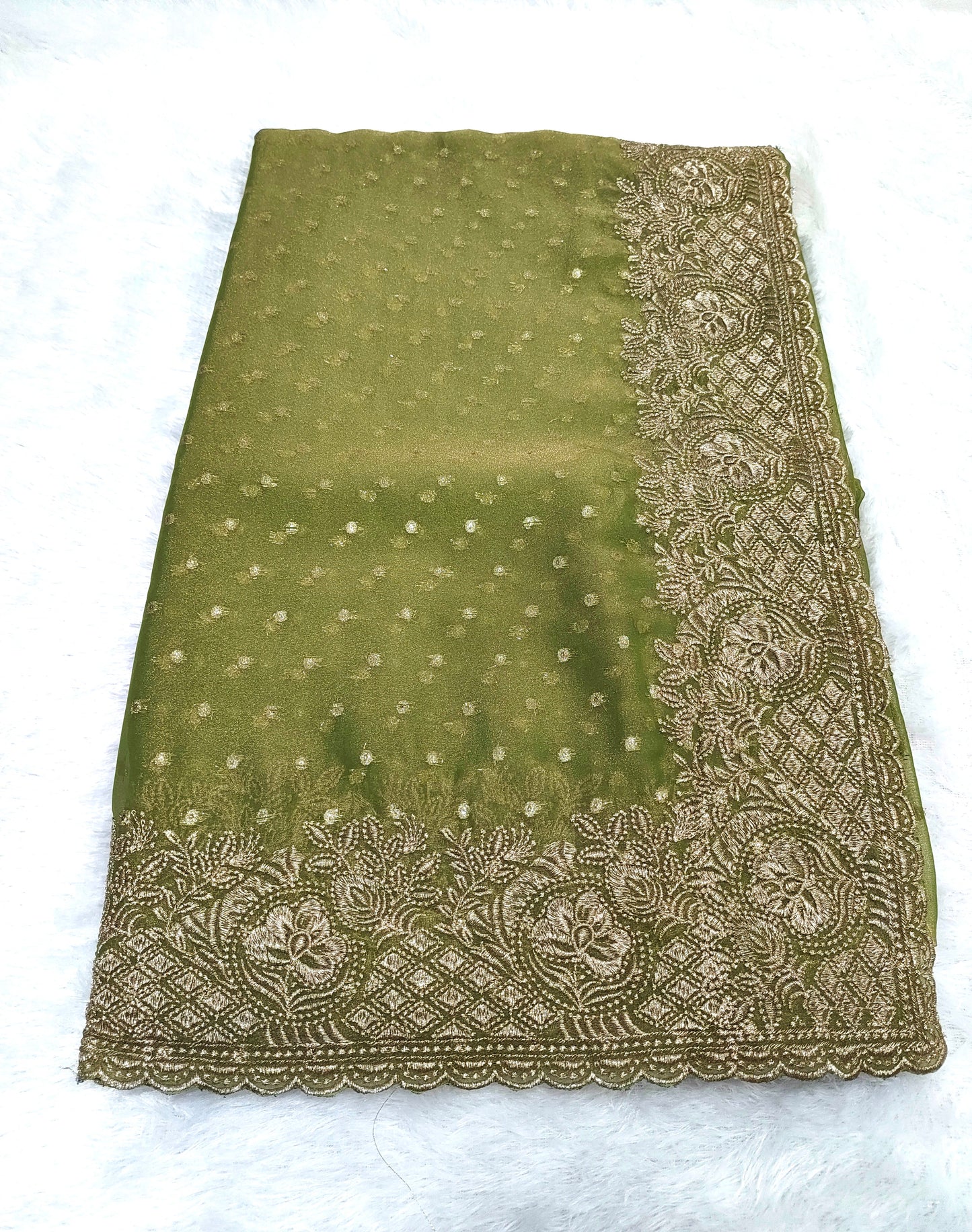 Silk Jacquard Heavy Embroidery Saree NCB204