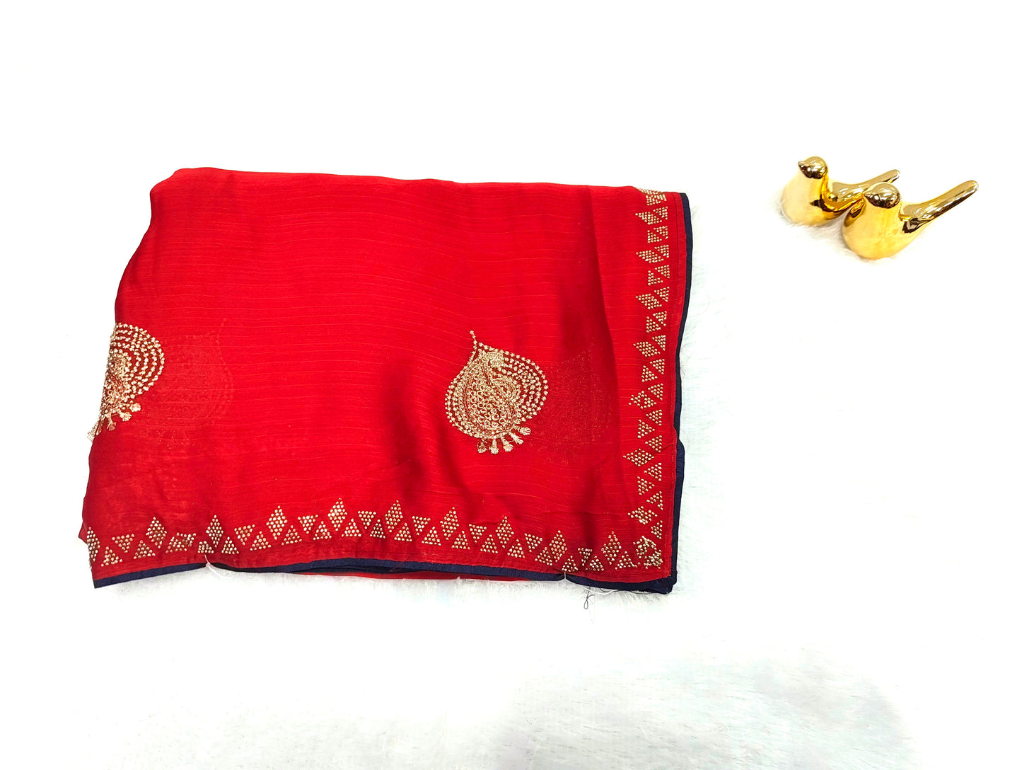 Satin Silk Embroidery Work & Siroski Work SC307