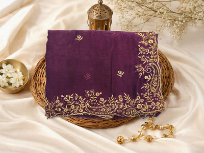 Trending Fendi Chiffon Keri Design Saree