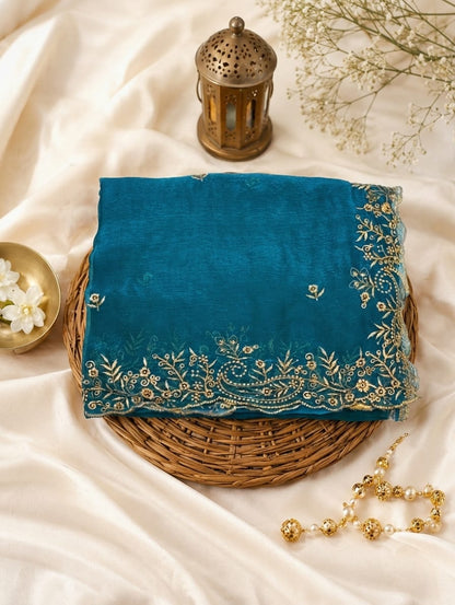 Trending Fendi Chiffon Keri Design Saree