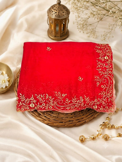 Trending Fendi Chiffon Keri Design Saree