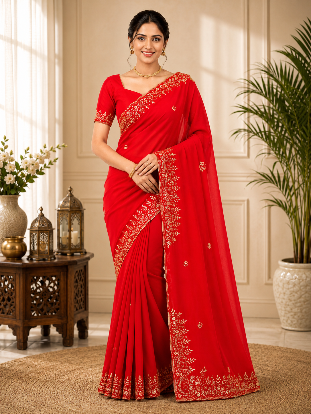 Trending Fendi Chiffon Keri Design Saree