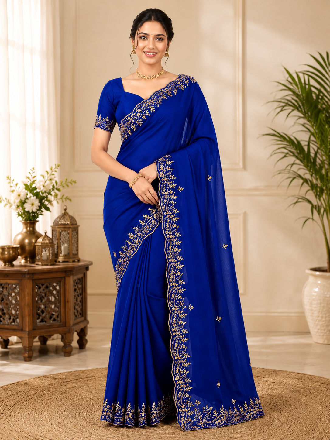 Trending Fendi Chiffon Keri Design Saree