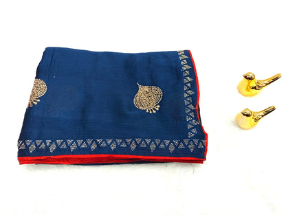 Satin Silk  Embroidery Work & Siroski Work SC307