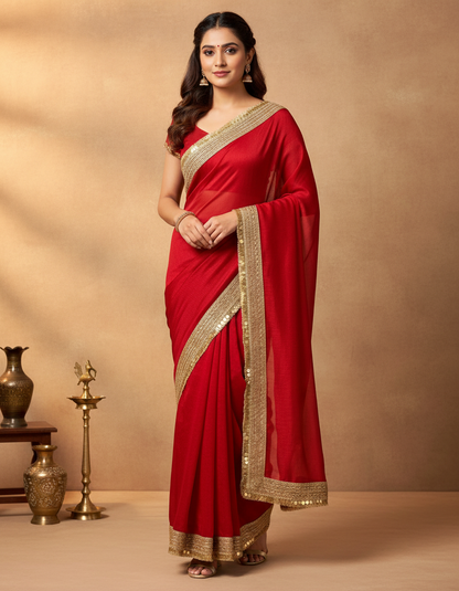 Fendi Chiffon Sequence Embroidery Border FC104