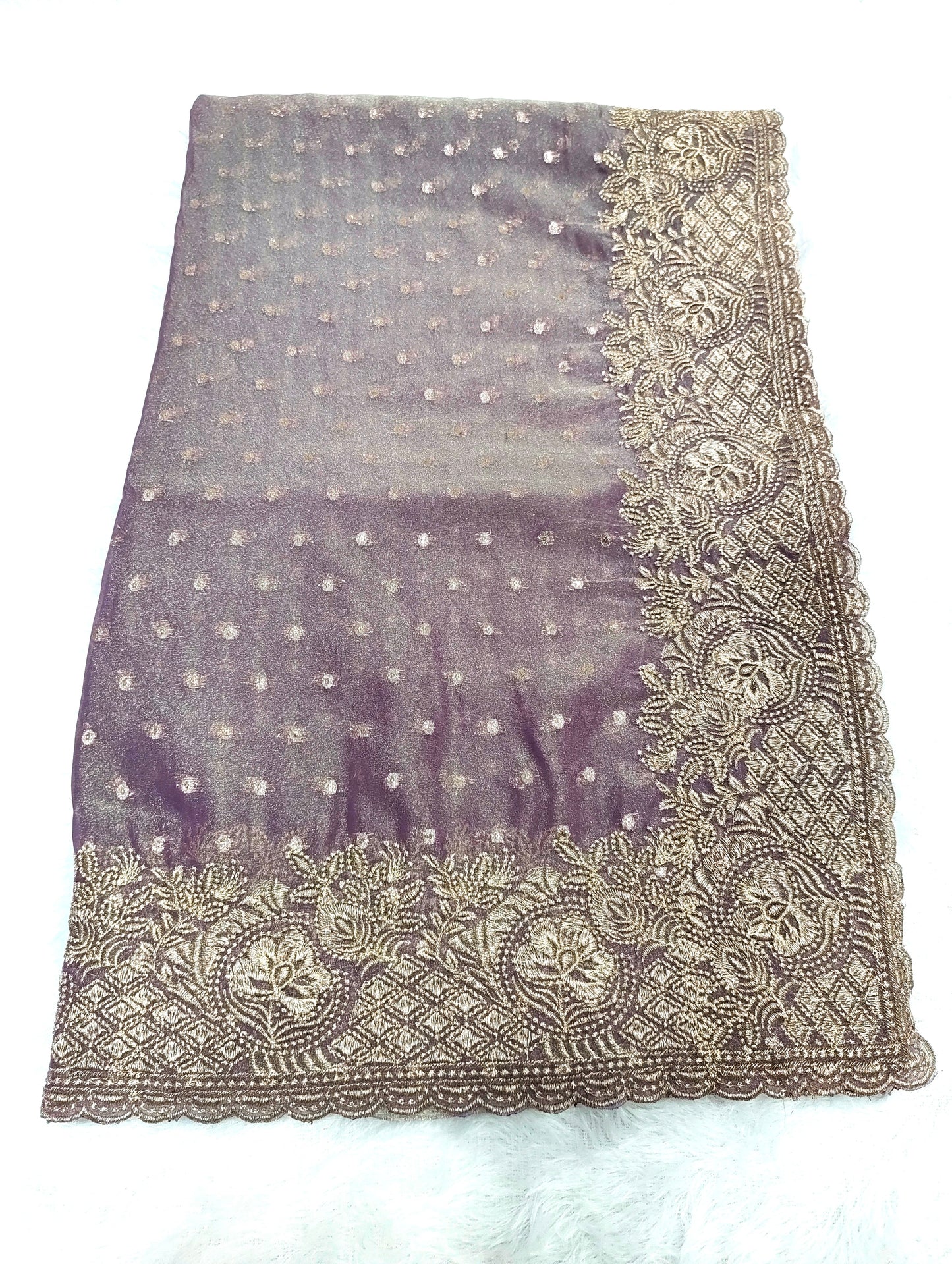 Silk Jacquard Heavy Embroidery Saree NCB204