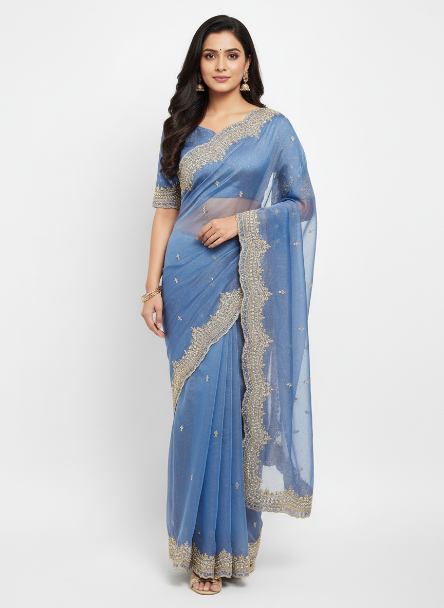 Golden Tissue Silk Sarees NC203