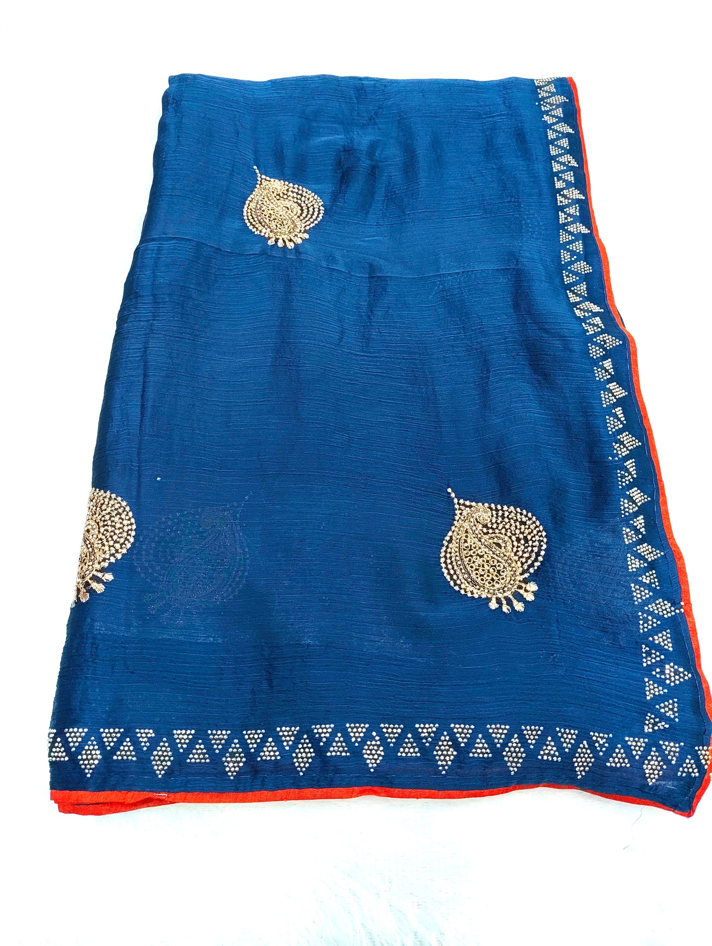 Satin Silk  Embroidery Work & Siroski Work SC307