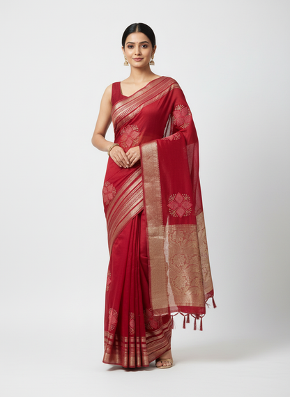 Organza Rich Pallu Embroidery & Siroski Work Saree OP701