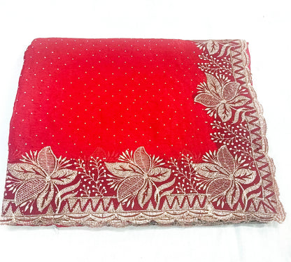 Fendi Chiffon Embroidery & Siroski Work Saree FC104