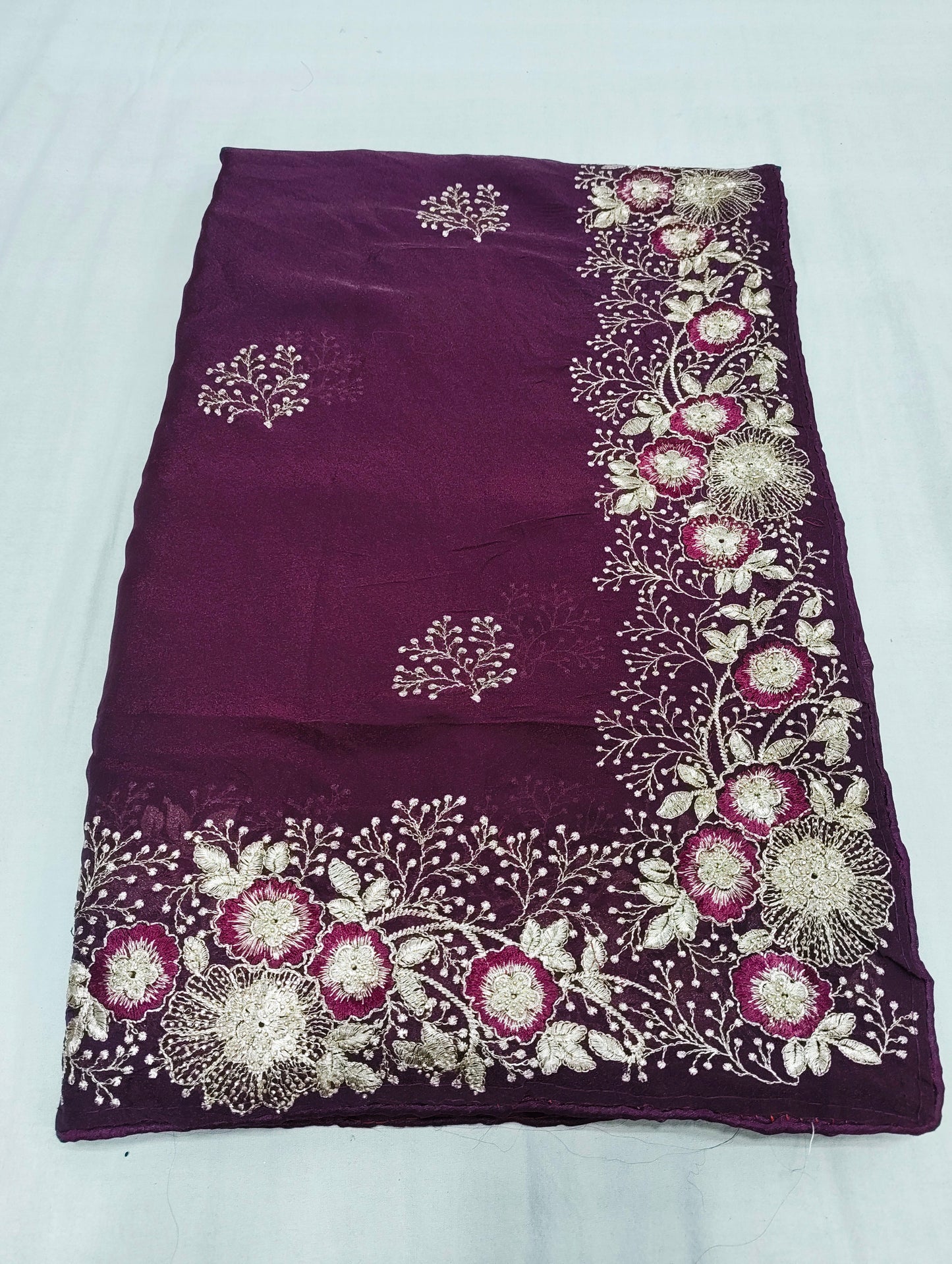 Tissue Silk Embroidery Work & Siroski Work NC202