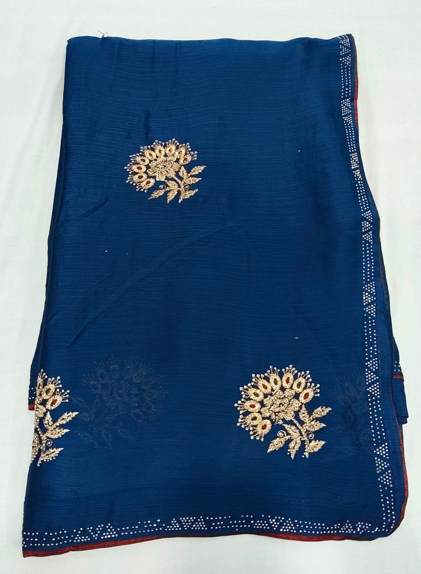 Satin Silk  Embroidery Work & Siroski Work SC302