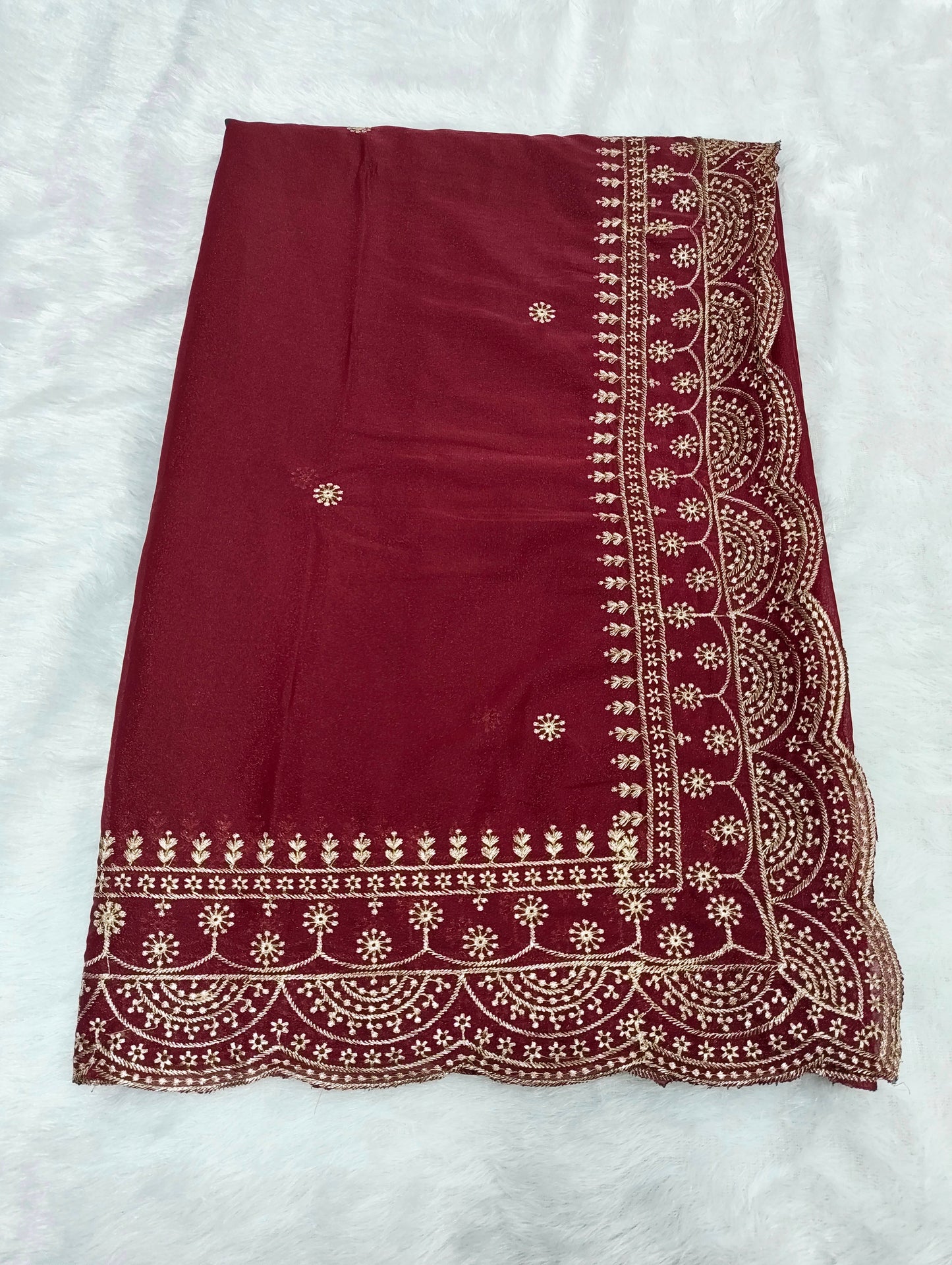 Shiny Georgette Heavy Embroidery Jari Work SG108