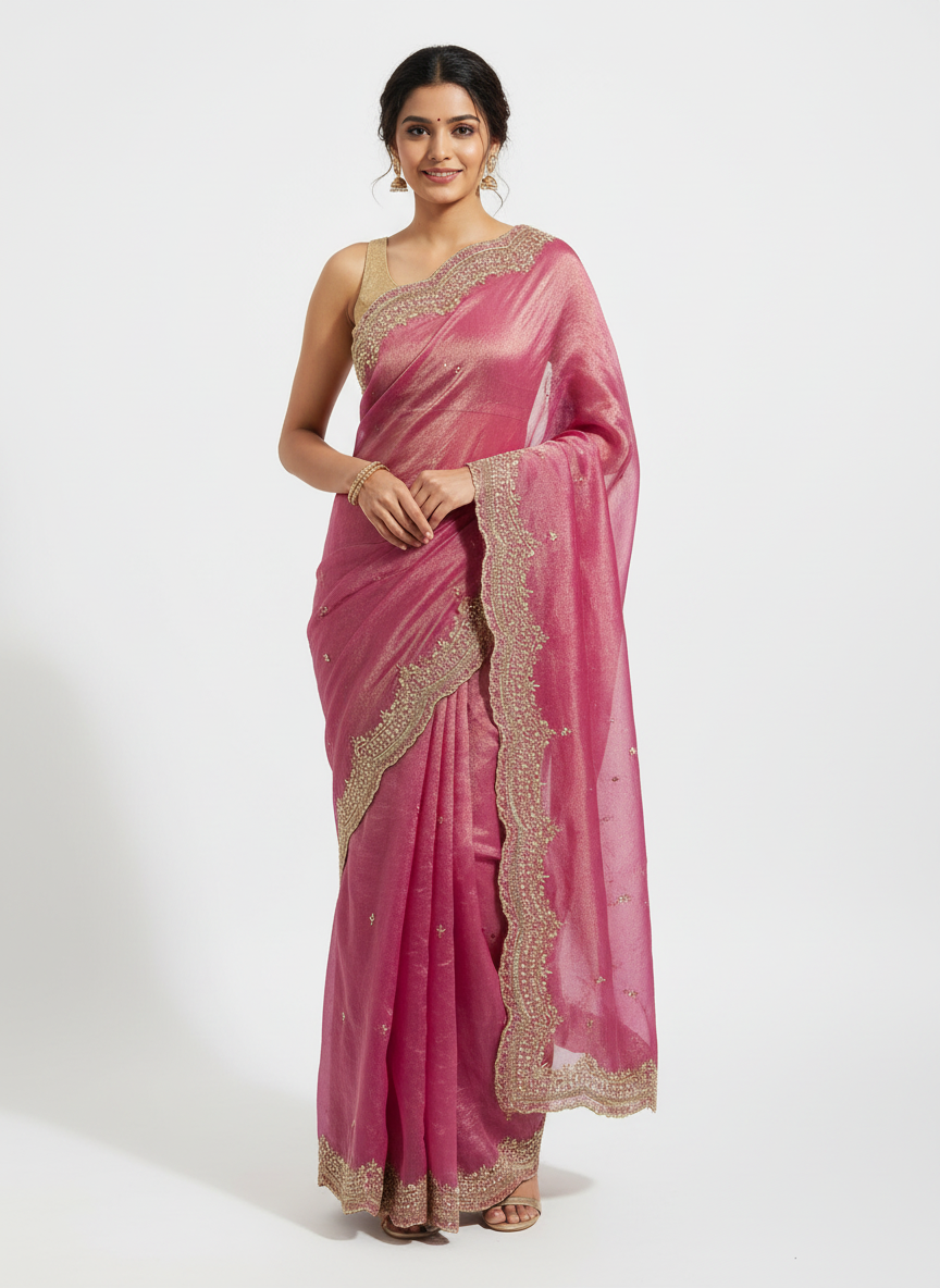 Golden Tissue Silk Sarees NC203