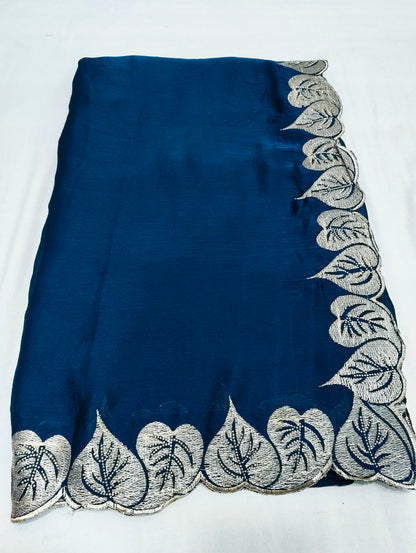Satin Silk Chiffon Embroidery Work & Siroski Work SC301