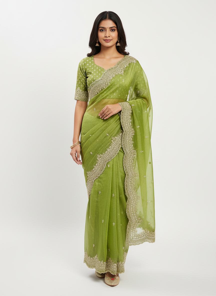 Golden Tissue Silk Sarees NC203