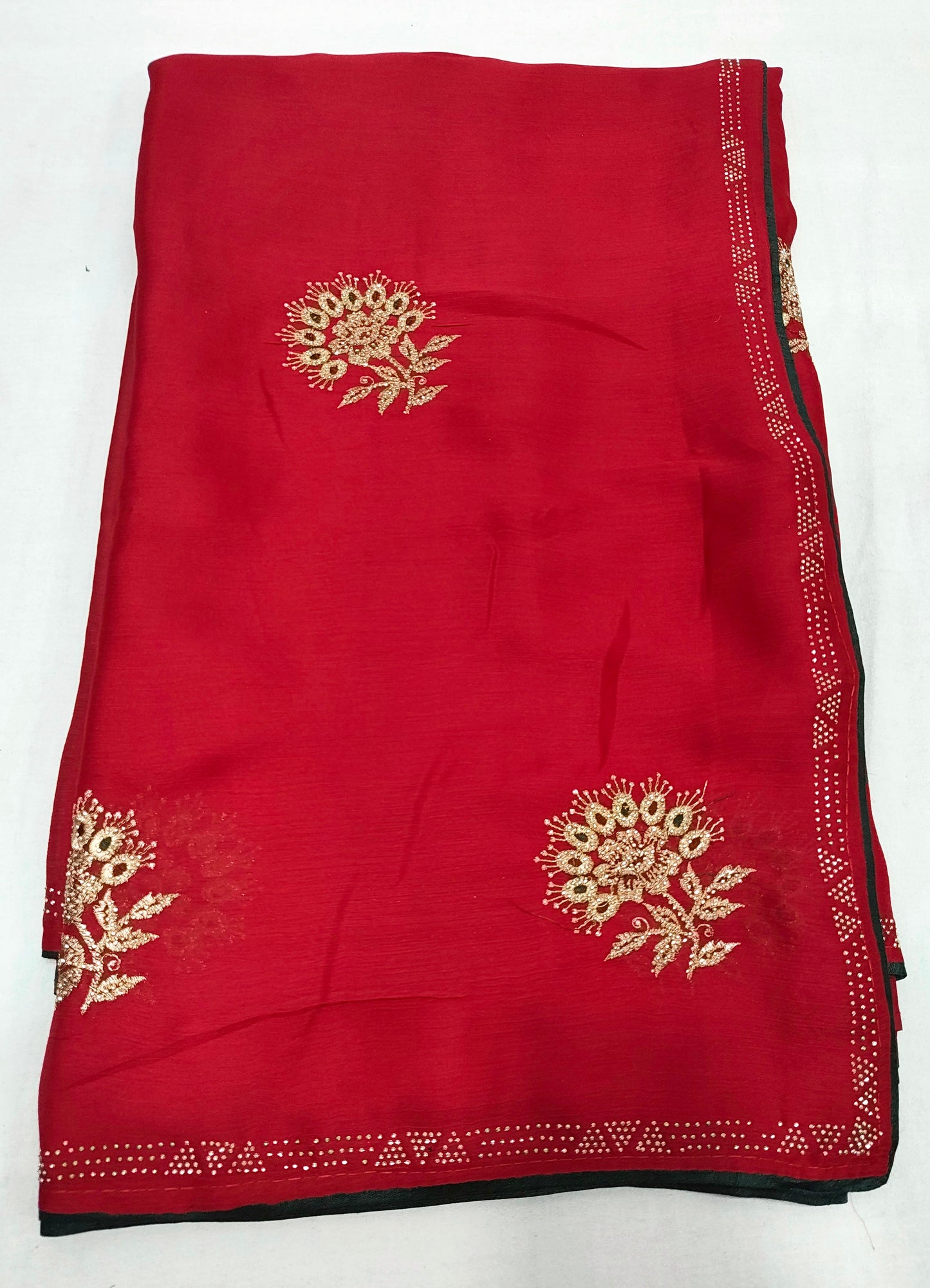 Satin Silk  Embroidery Work & Siroski Work SC302