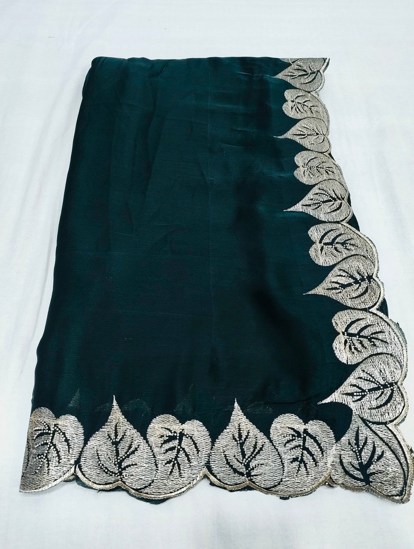 Satin Silk Chiffon Embroidery Work & Siroski Work SC301