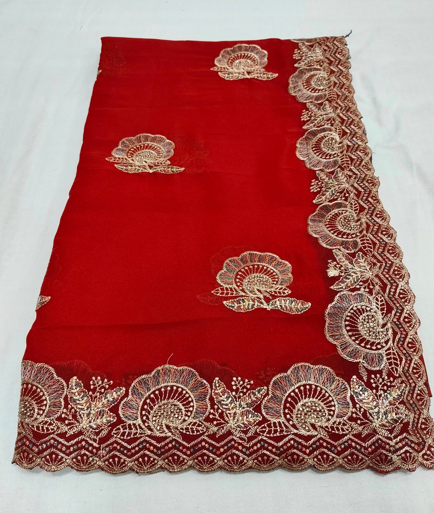 Chocolate Silk Multi Embroidery Work & Siroski Diamond Work SG501
