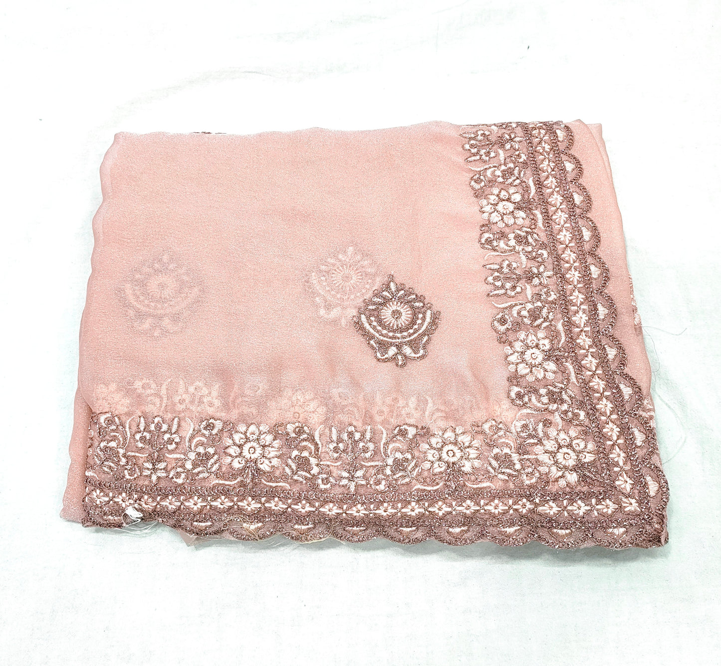 Tissue Gold Silk with Embroidery Glitter Coding Work NCC802