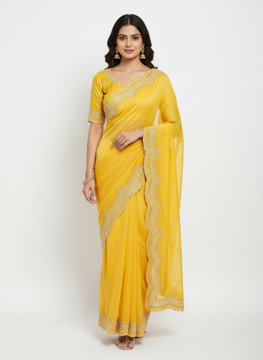 Golden Tissue Silk Sarees NC203