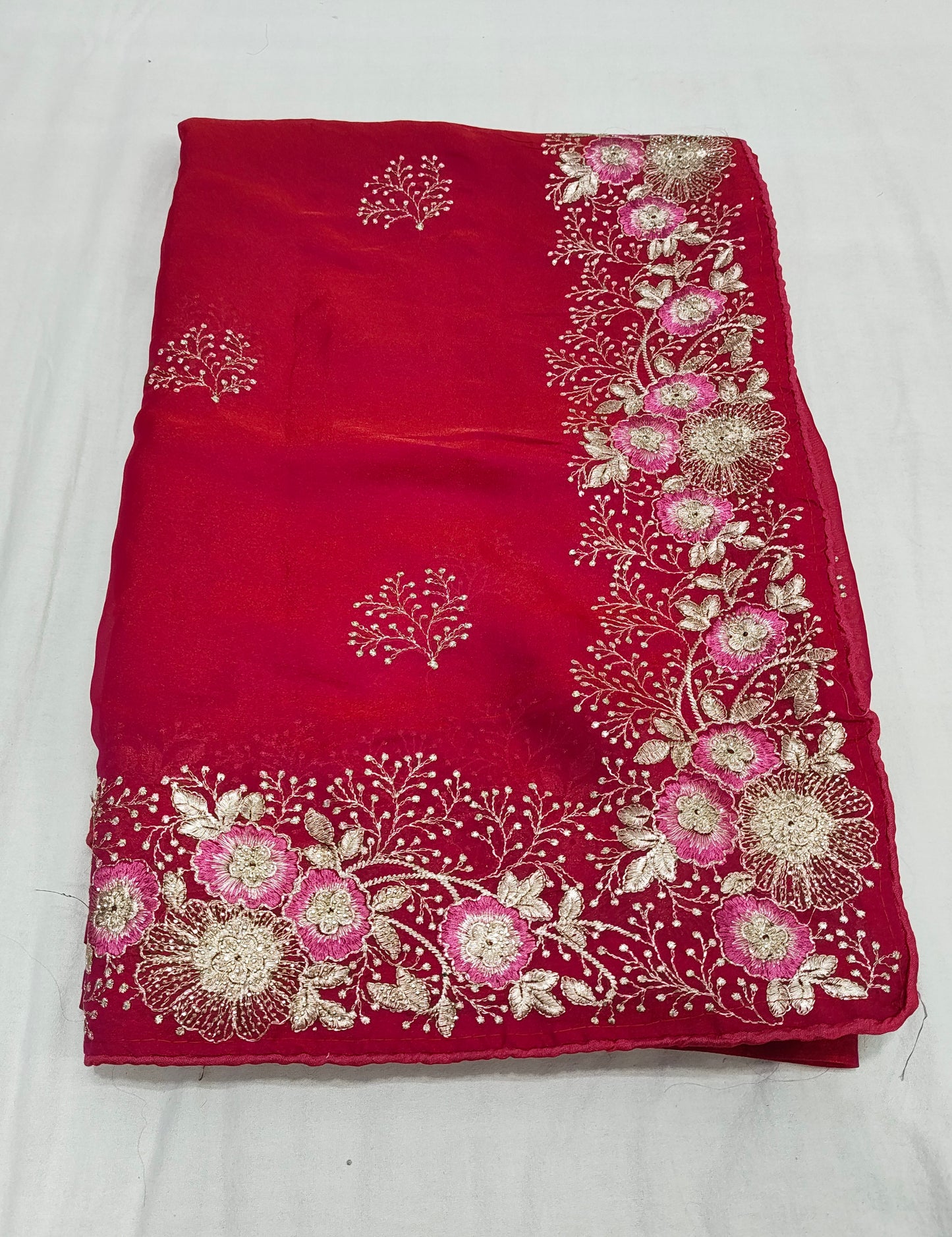 Tissue Silk Embroidery Work & Siroski Work NC202