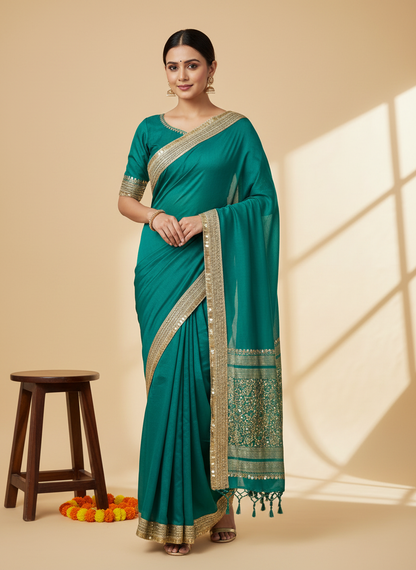 Fendi Chiffon Sequence Embroidery Border FC104