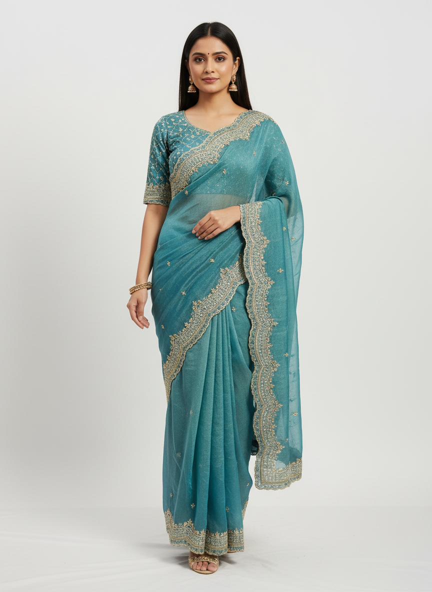 Golden Tissue Silk Sarees NC203