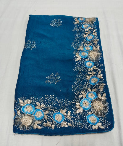 Tissue Silk Embroidery Work & Siroski Work NC202