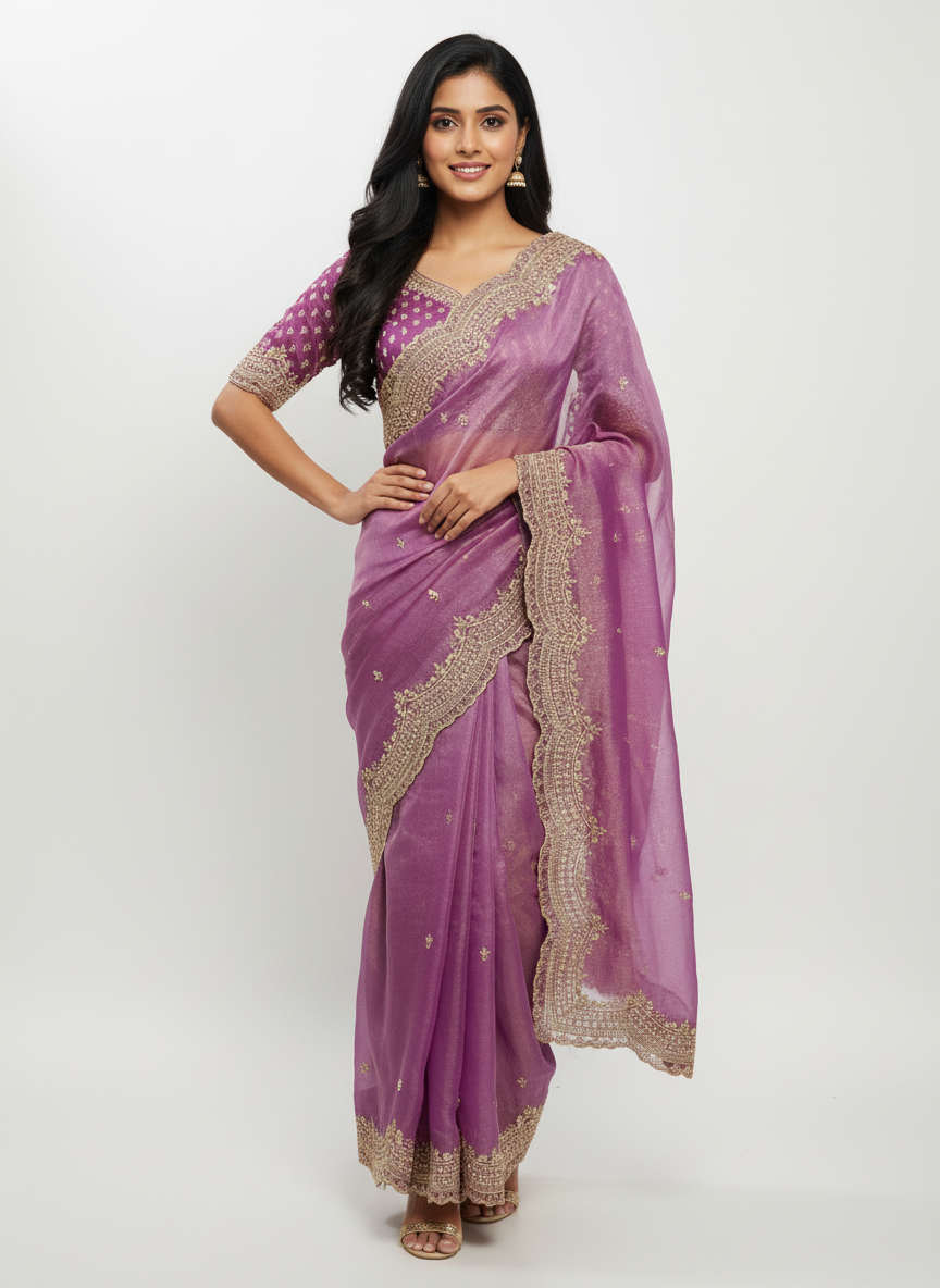 Golden Tissue Silk Sarees NC203