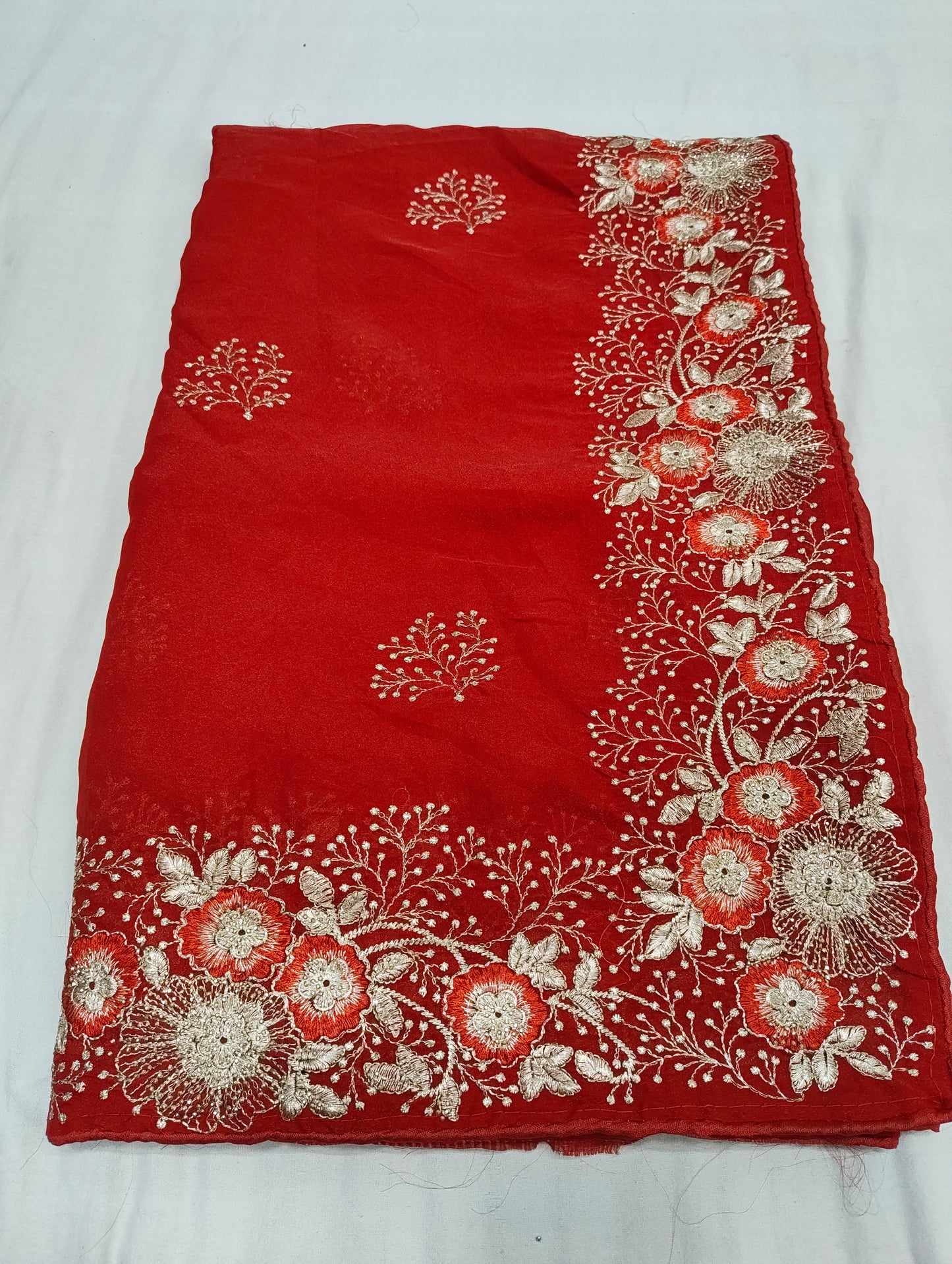 Tissue Silk Embroidery Work & Siroski Work NC202