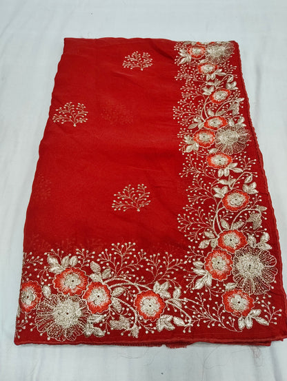 Tissue Silk Embroidery Work & Siroski Work NC202