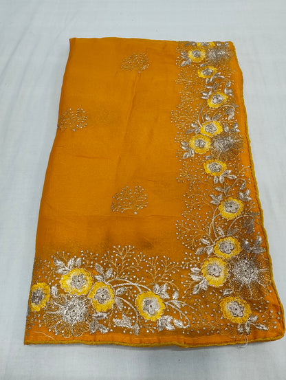 Tissue Silk Embroidery Work & Siroski Work NC202