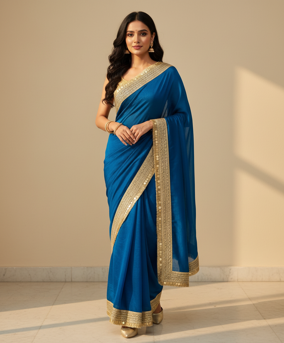 Fendi Chiffon Sequence Embroidery Border FC104