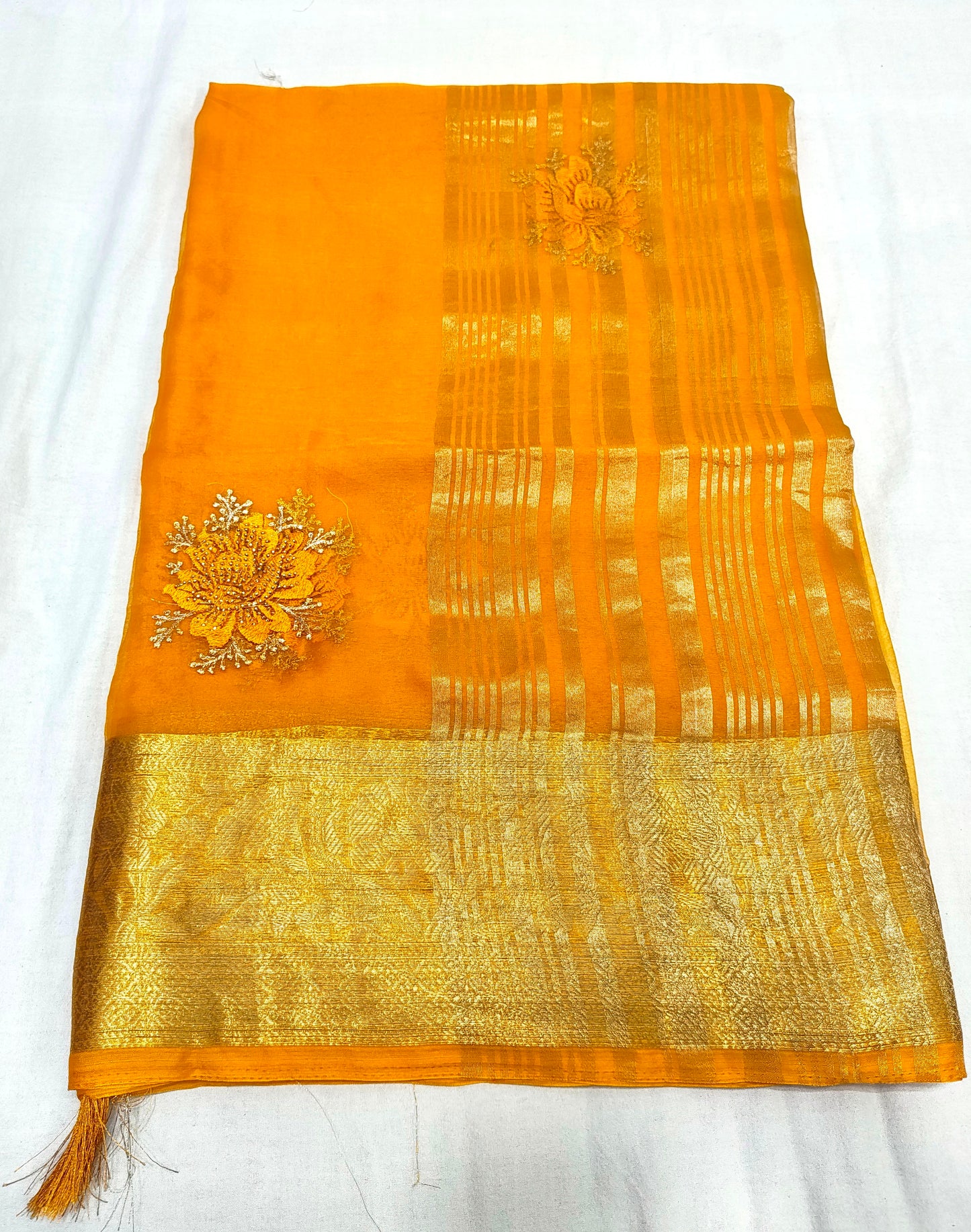 Organza Rich Pallu Embroidery & Siroski Work Saree OP702
