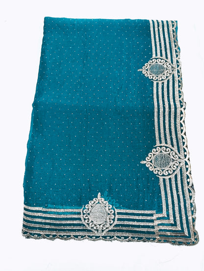 Fendi Chiffon Embroidery & Siroski Work Saree FC101
