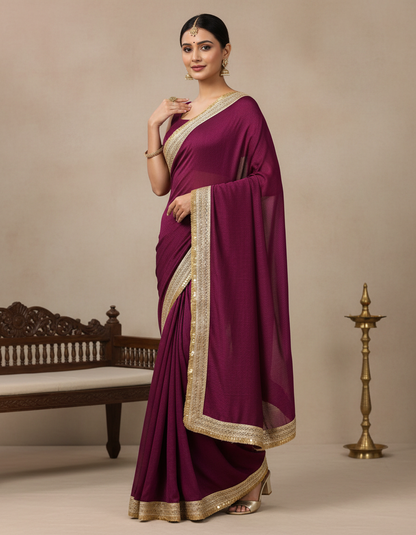 Fendi Chiffon Sequence Embroidery Border FC104