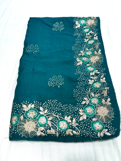 Tissue Silk Embroidery Work & Siroski Work NC202